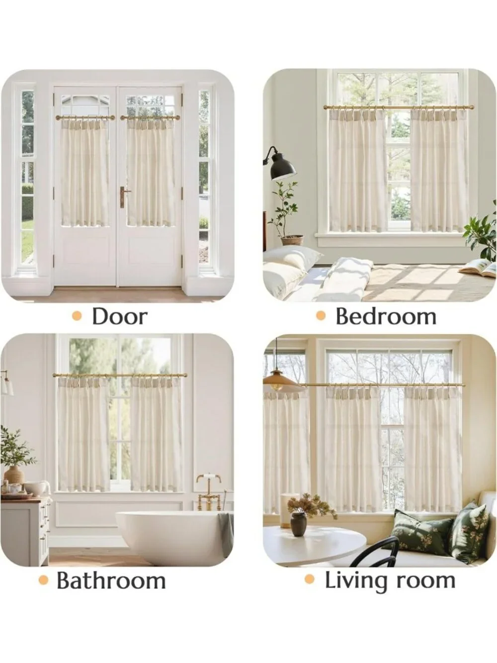 Light Filtering Linen Blend Curtains 45